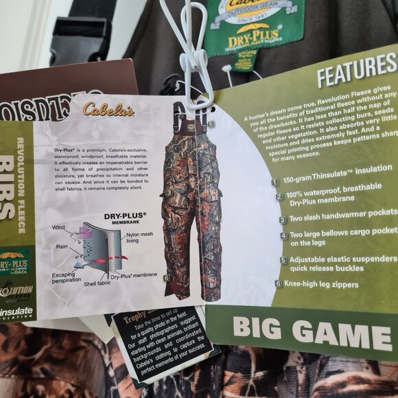 Cabela's Camo Hunting Bibs, Dry Plus, Revolution Fleece, 2XL - Picture 7 of 7
